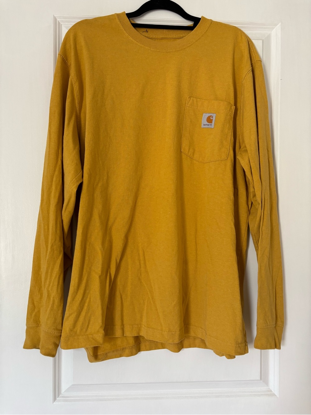 Carhartt Long Sleeve Pocket Tee in Mustard Yellow